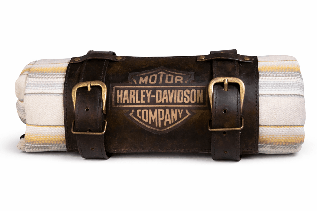 Manta Chicana Branca - Logo Harley Davidson Old School